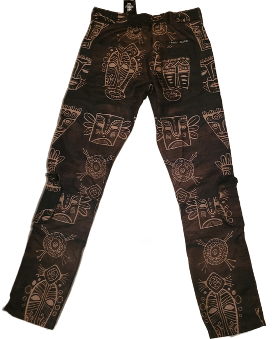 Tribal Marx Mask Print Cargo Pants